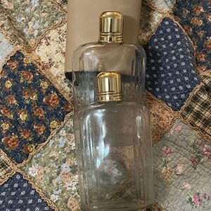 Vintage glass flask in case